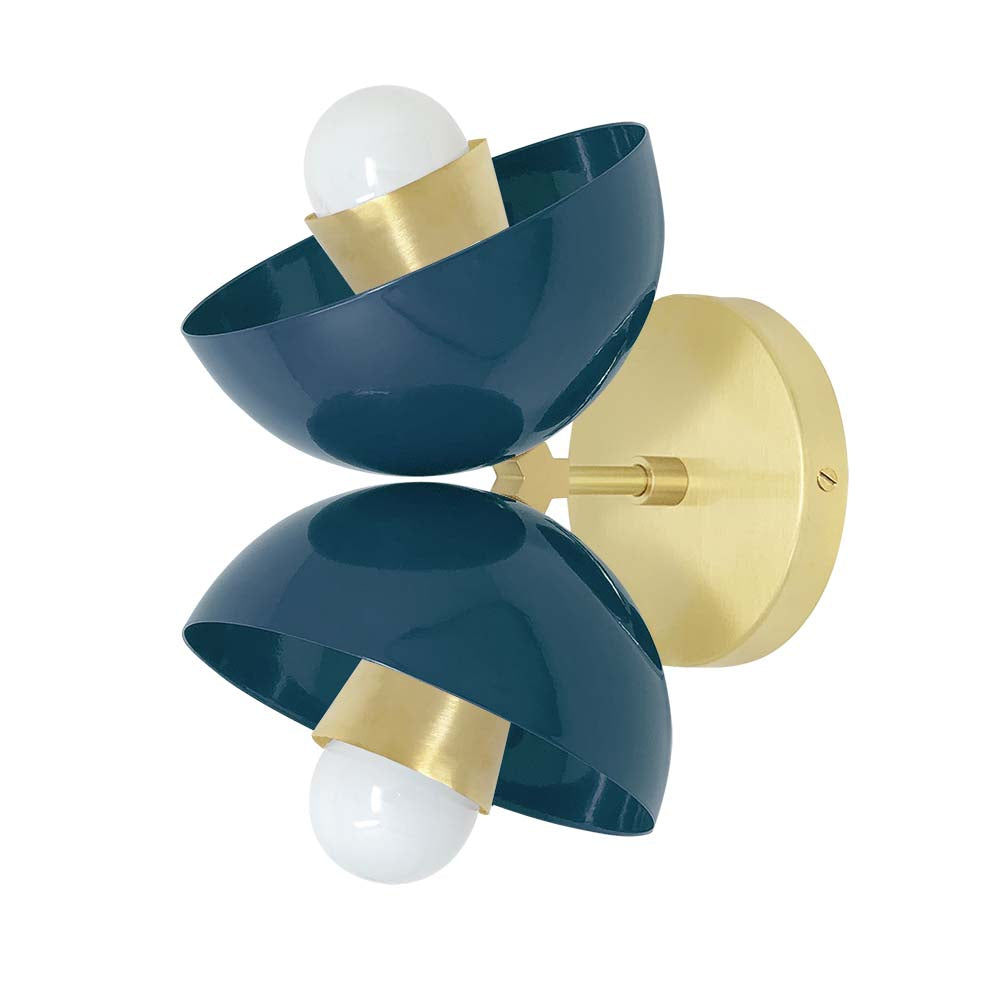 Brass and slate blue color Beso sconce Dutton Brown lighting