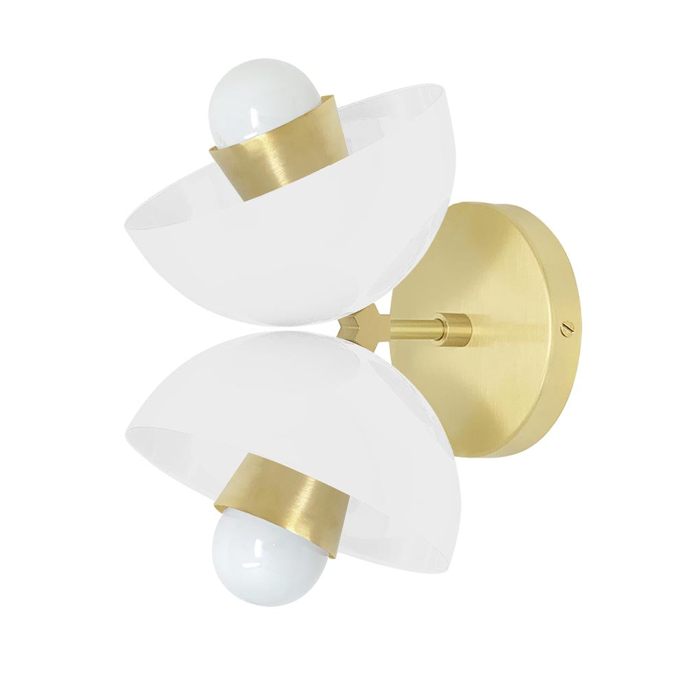 Brass and white color Beso sconce Dutton Brown lighting