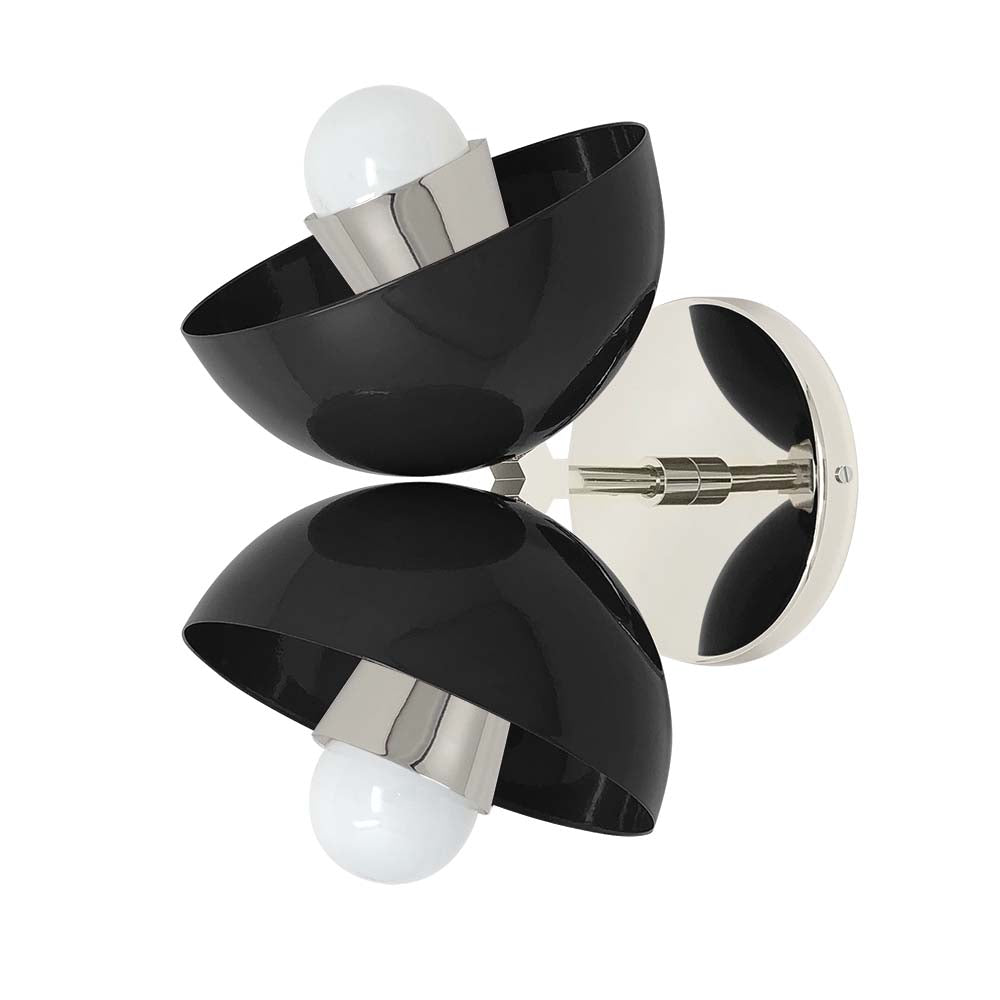 Nickel and black color Beso sconce Dutton Brown lighting