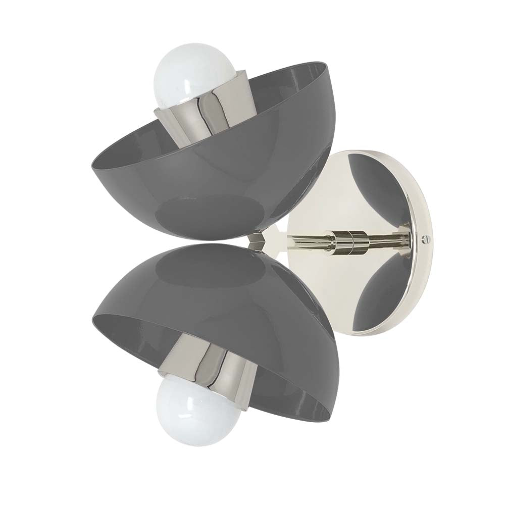 Nickel and charcoal color Beso sconce Dutton Brown lighting