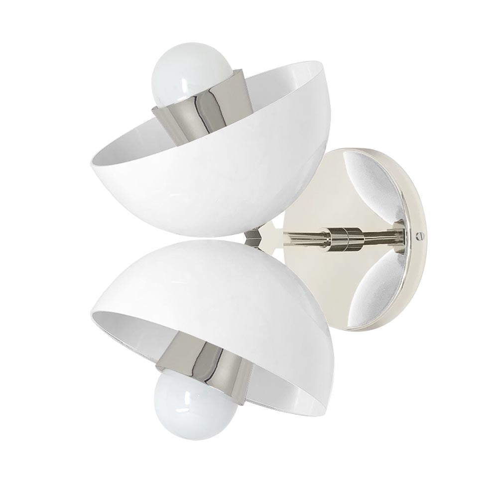 Nickel and white color Beso sconce Dutton Brown lighting
