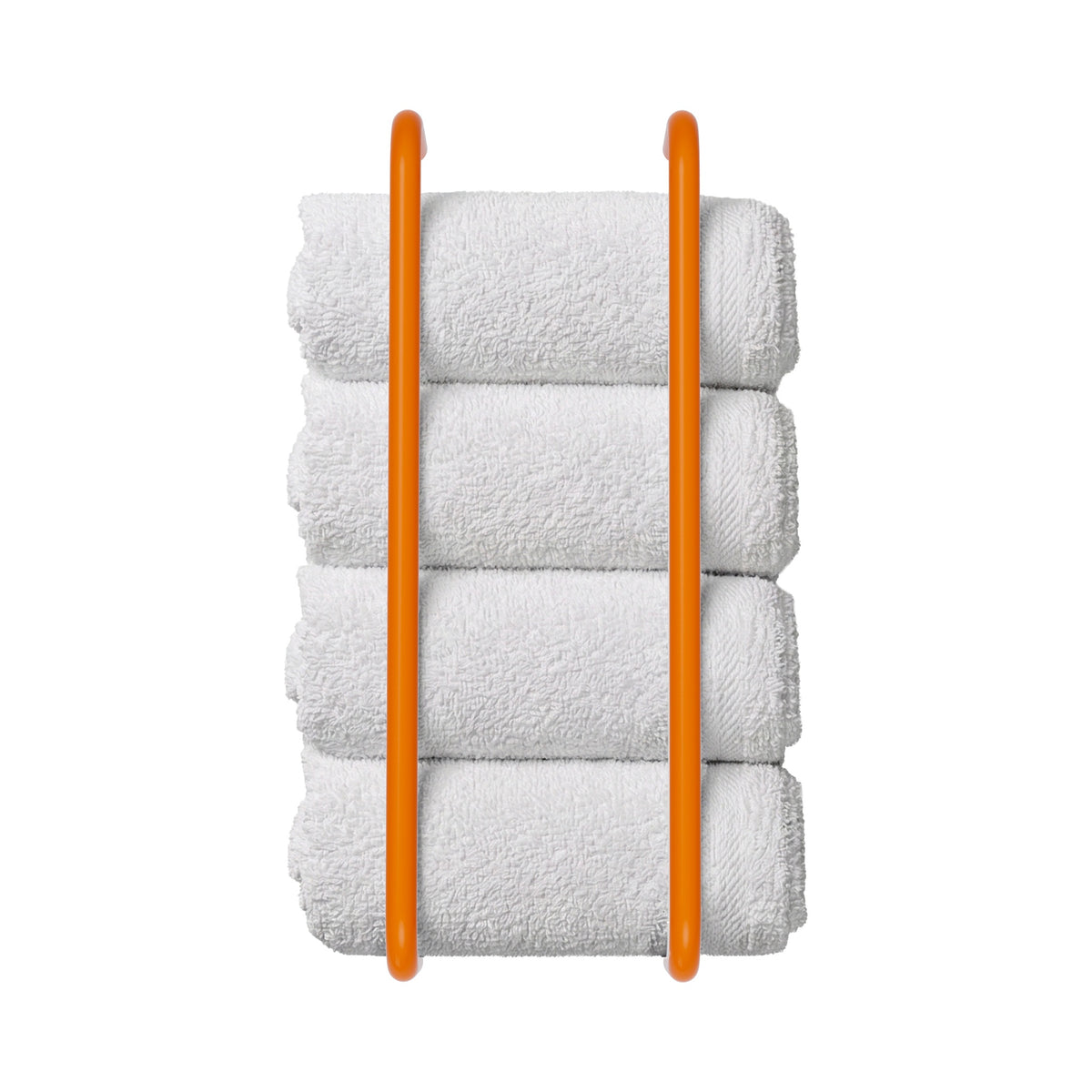 Orange color Beyond towel rack Dutton Brown hardware