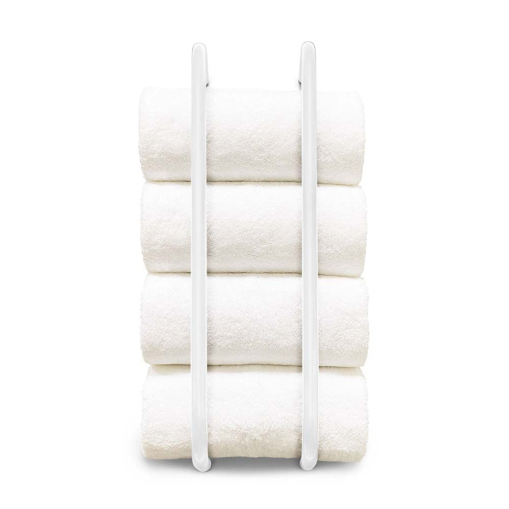 White color Beyond towel rack Dutton Brown hardware