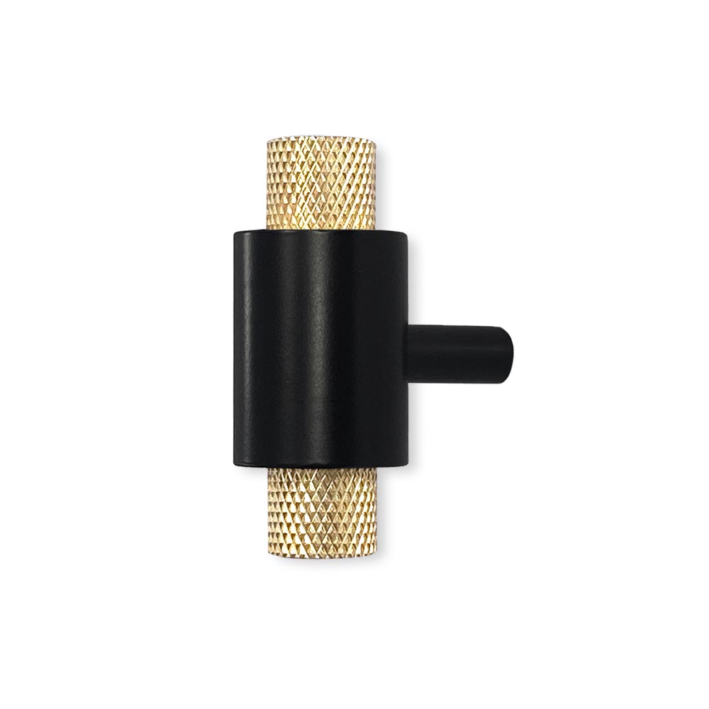 Black and brass Tux knob Dutton Brown hardware_hover