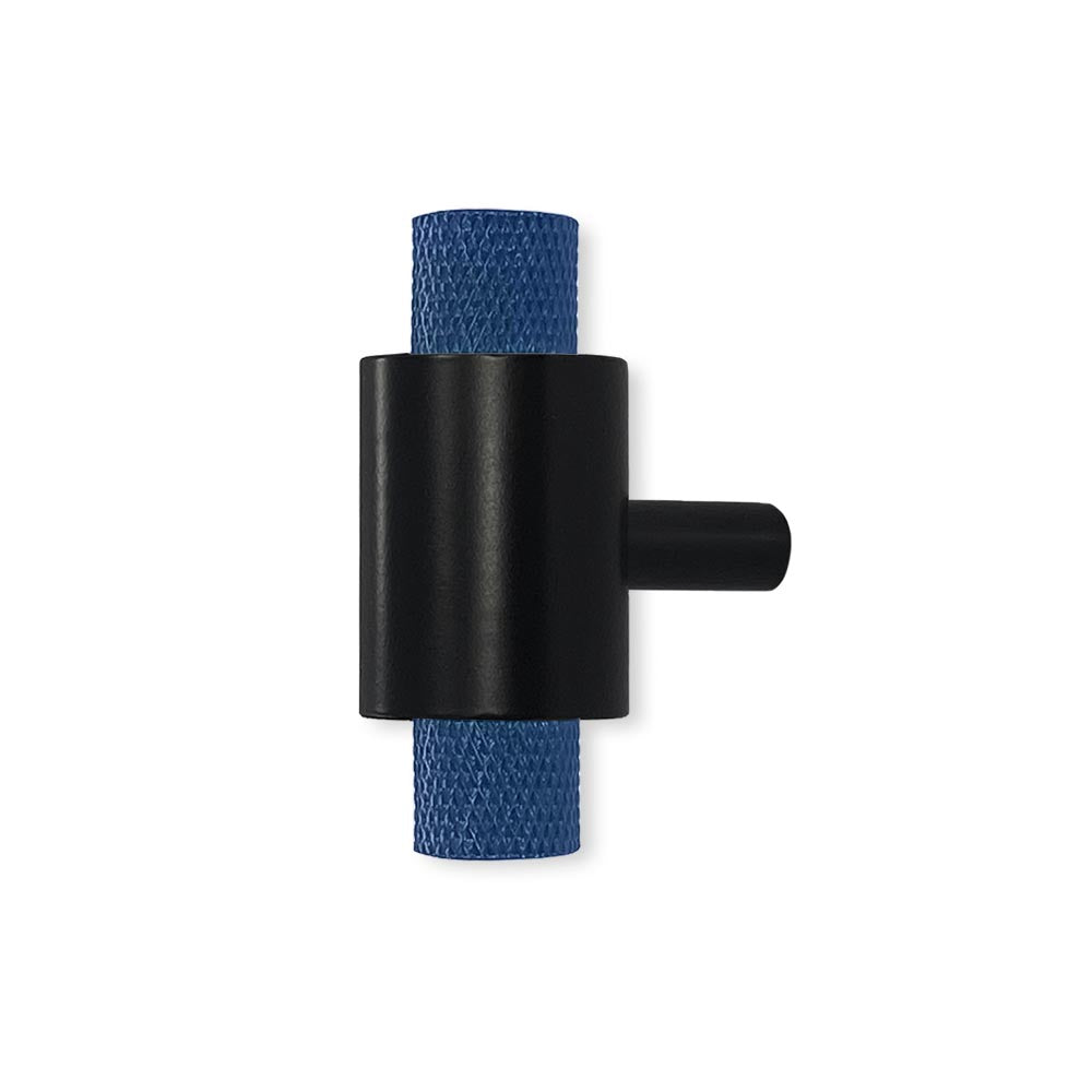 Black and cobalt color Tux knob Dutton Brown hardware