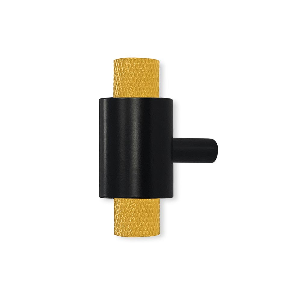 Black and ochre color Tux knob Dutton Brown hardware