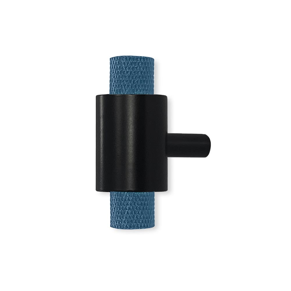Black and slate blue color Tux knob Dutton Brown hardware