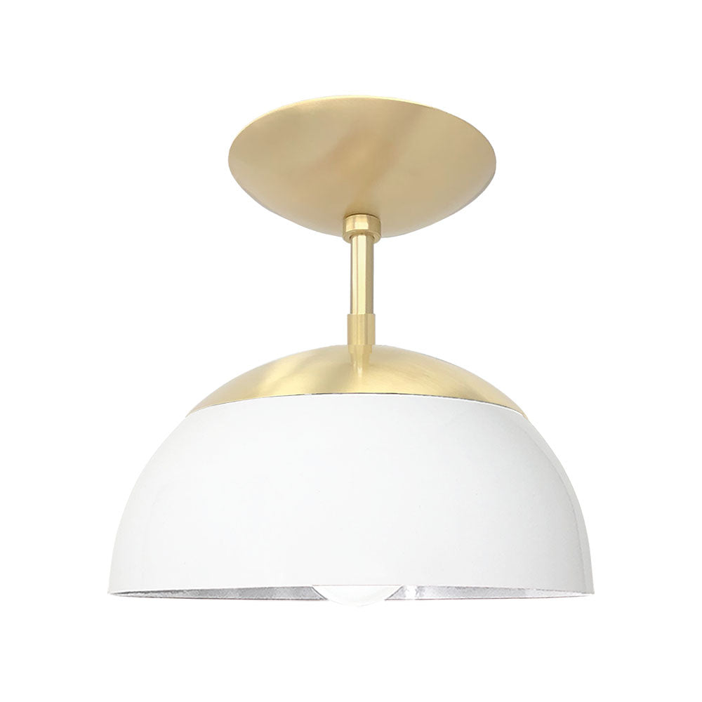 Brass and white color Cadbury flush mount 10" Dutton Brown lighting