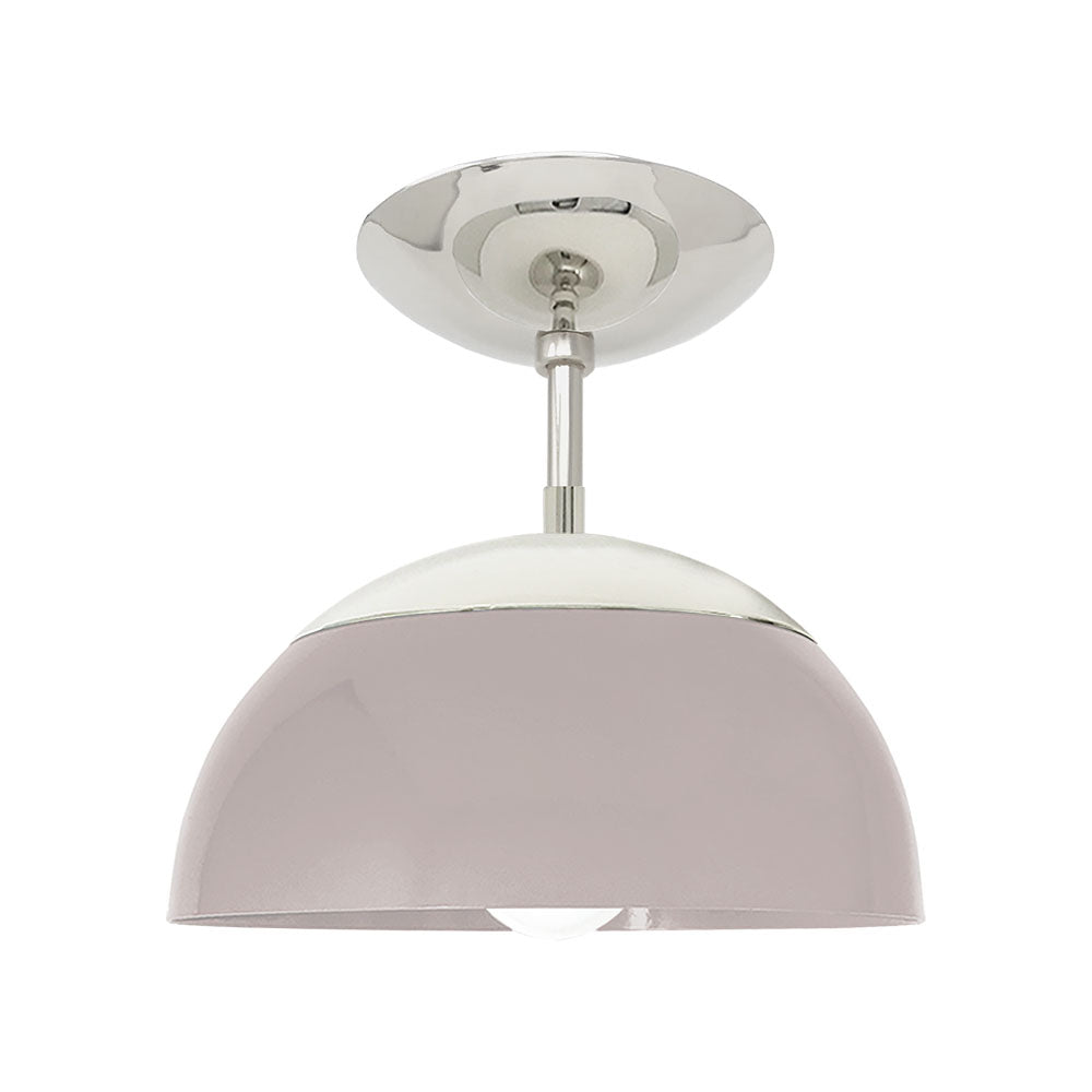 Nickel and barely color Cadbury flush mount 10" Dutton Brown lighting