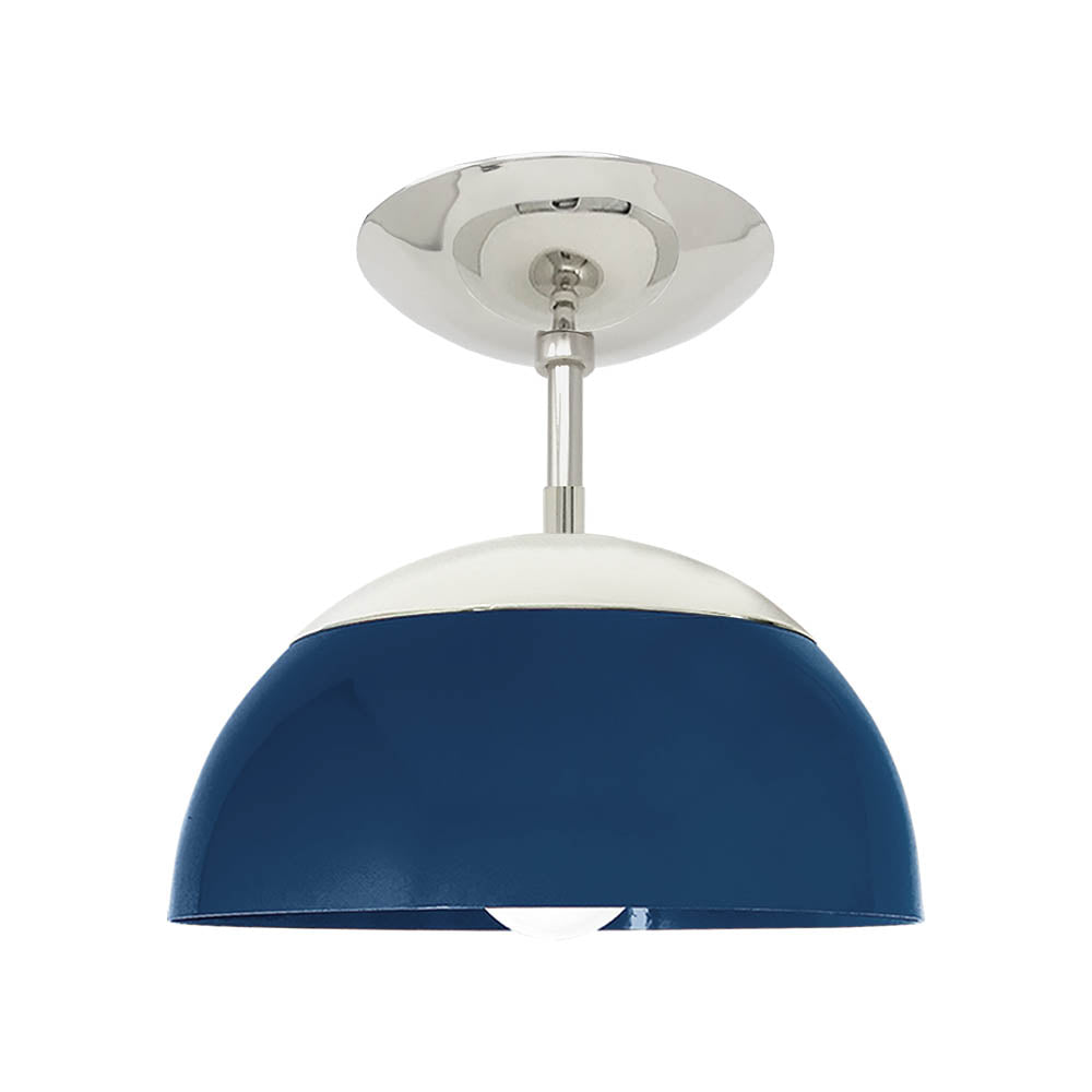 Nickel and cobalt color Cadbury flush mount 10" Dutton Brown lighting