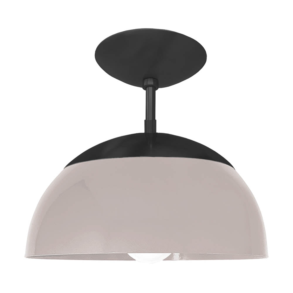 Black and barely color Cadbury flush mount 12" Dutton Brown lighting