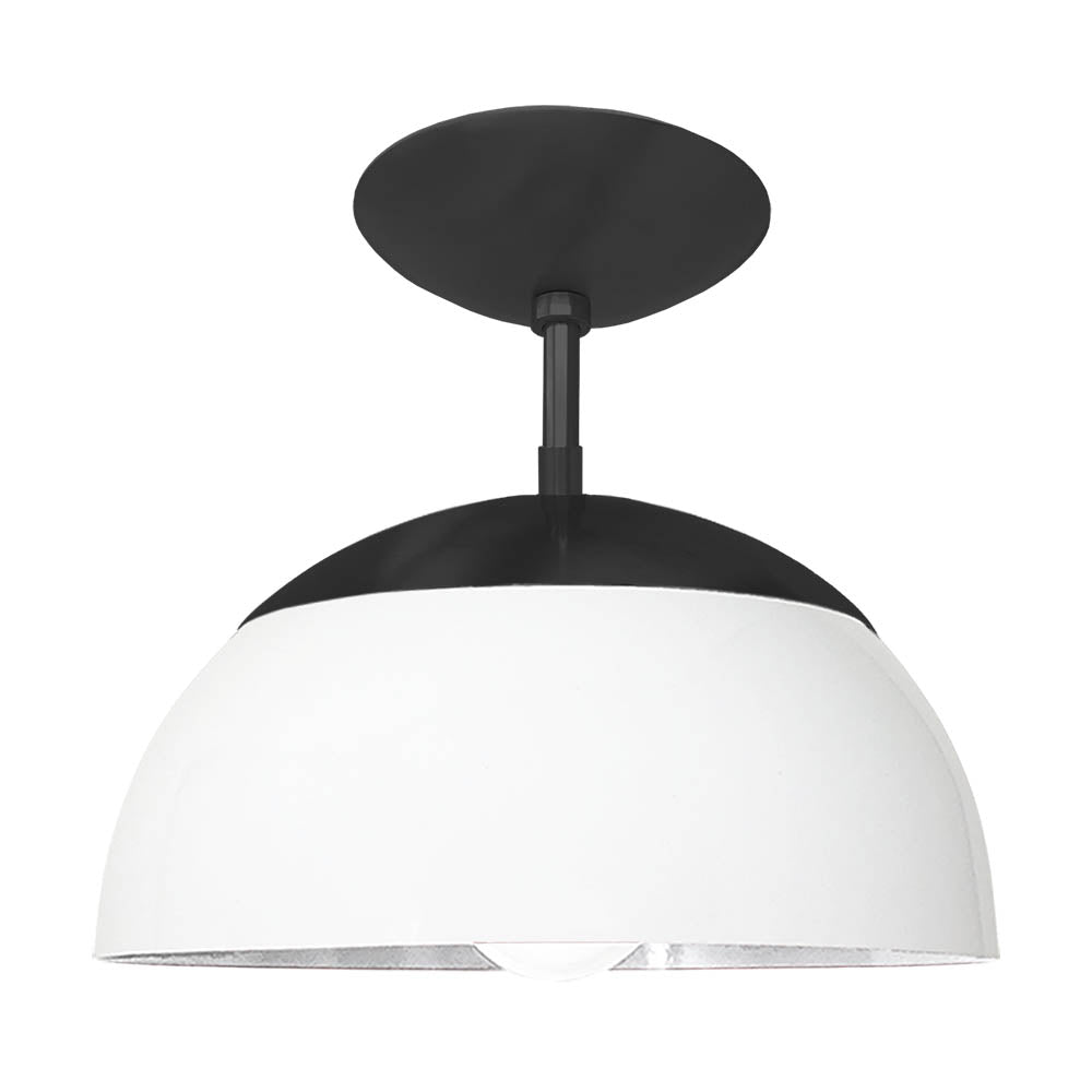 Black and white color Cadbury flush mount 12" Dutton Brown lighting