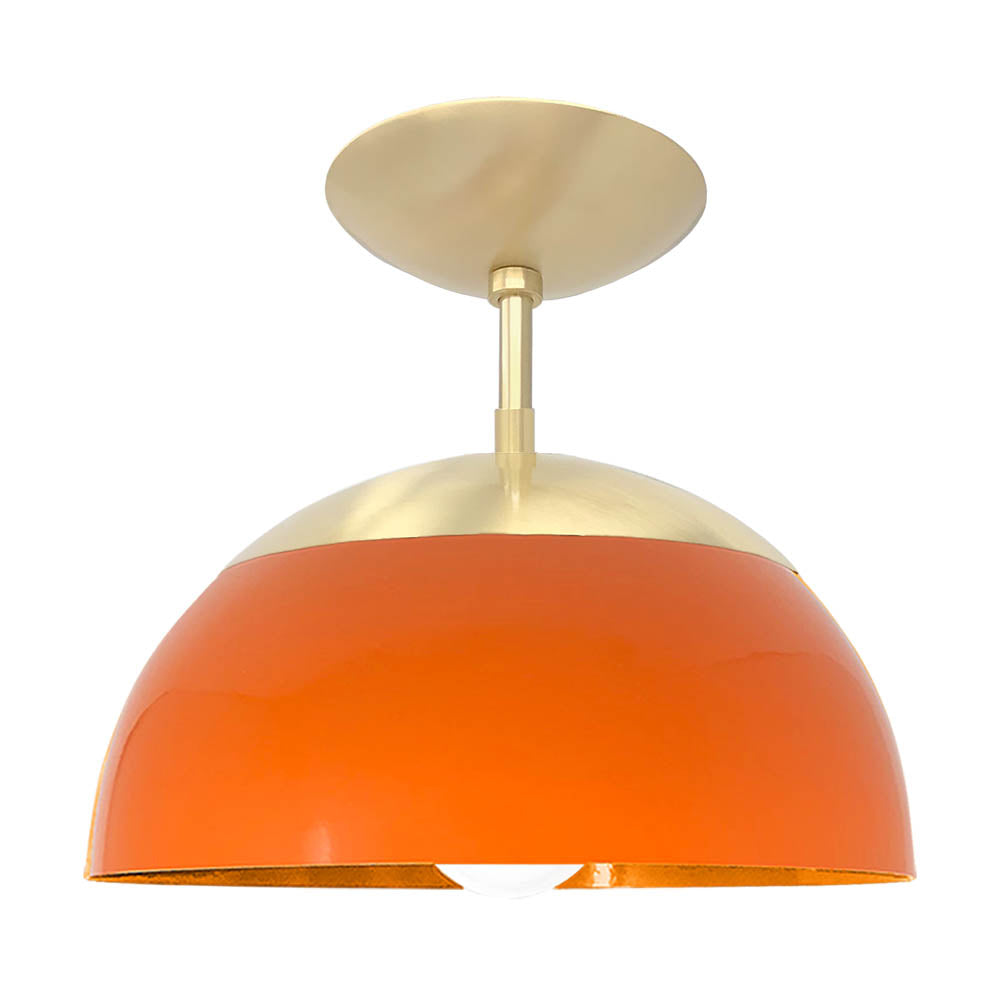 Brass and orange color Cadbury flush mount 12" Dutton Brown lighting