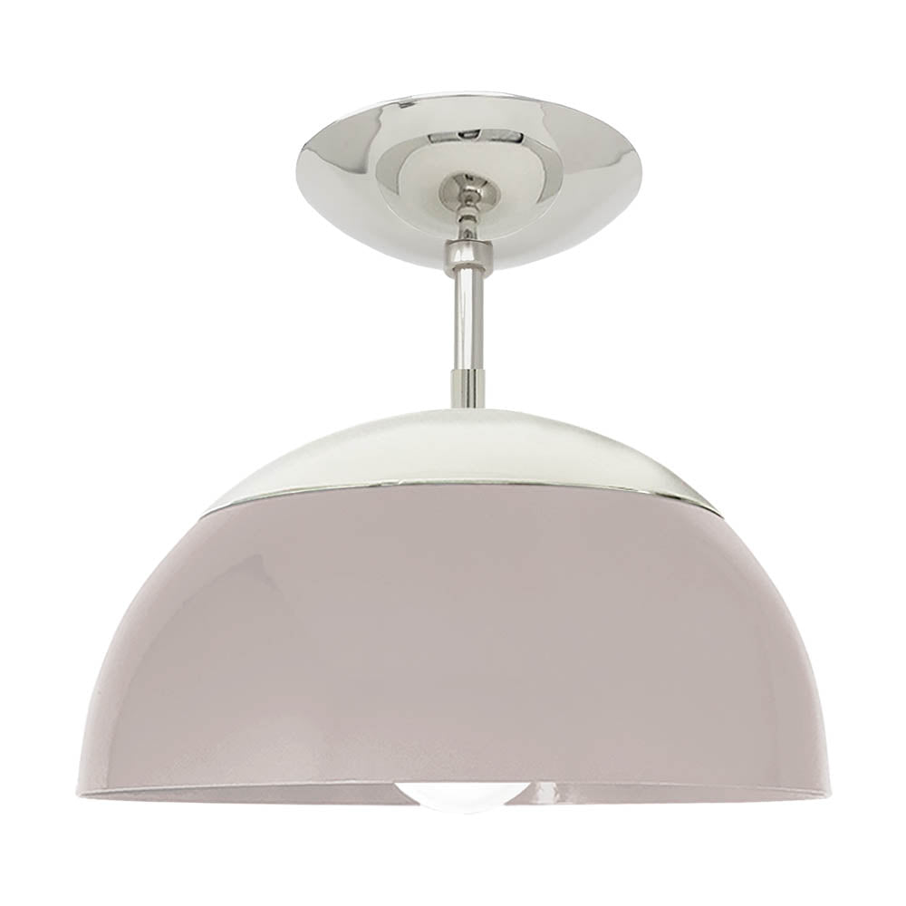 Nickel and barely color Cadbury flush mount 12" Dutton Brown lighting