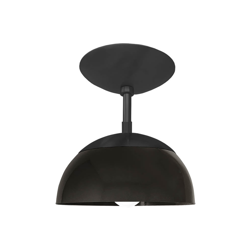 Black and black color Cadbury flush mount 8" Dutton Brown lighting