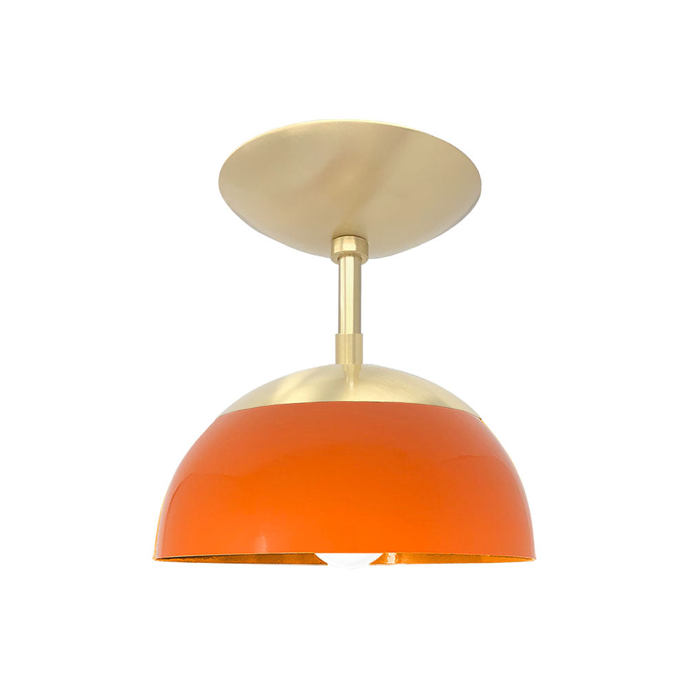 Brass and orange color Cadbury flush mount 8" Dutton Brown lighting