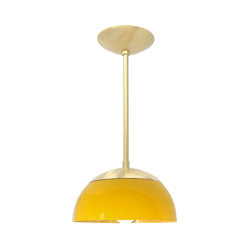 Brass and ochre color Cadbury pendant 10" Dutton Brown lighting