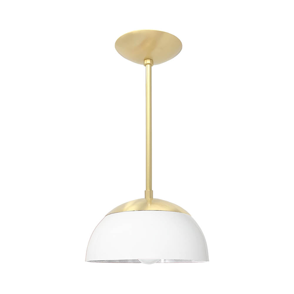 Brass and white color Cadbury pendant 10" Dutton Brown lighting