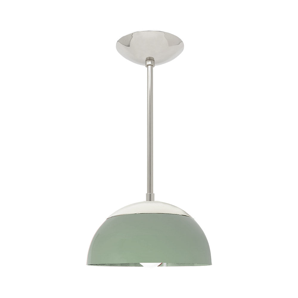 Nickel and white color Cadbury pendant 10" Dutton Brown lighting