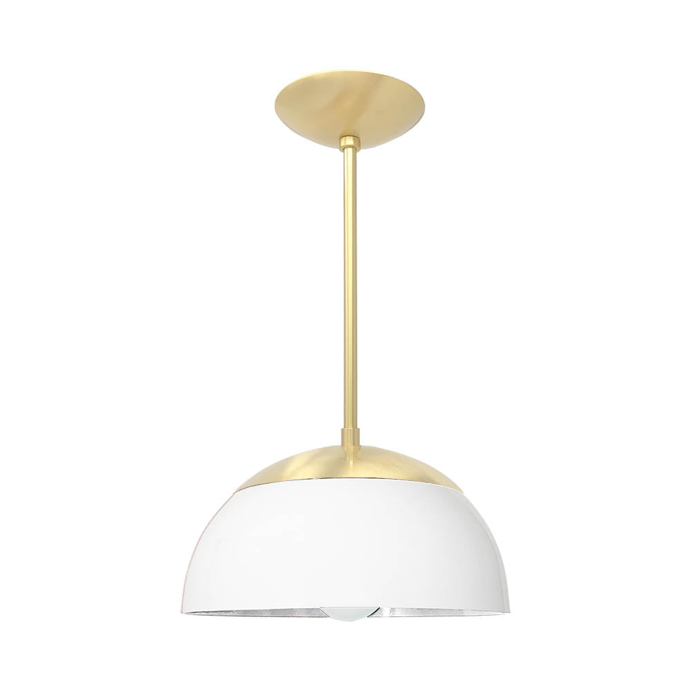 Brass and white color Cadbury pendant 12" Dutton Brown lighting