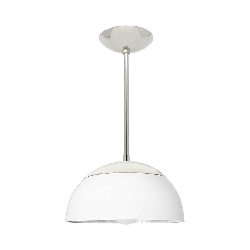 Nickel and white color Cadbury pendant 12" Dutton Brown lighting
