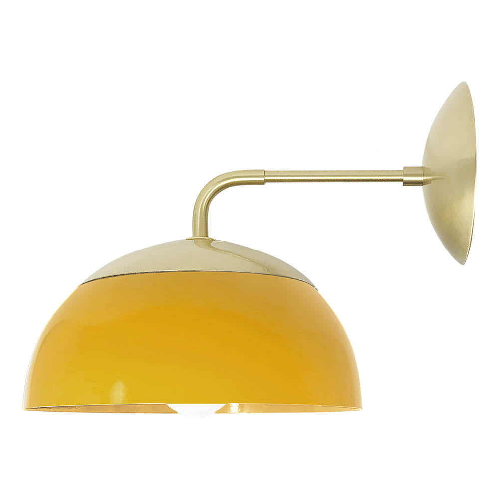 Brass and ochre color Cadbury sconce 8" Dutton Brown lighting
