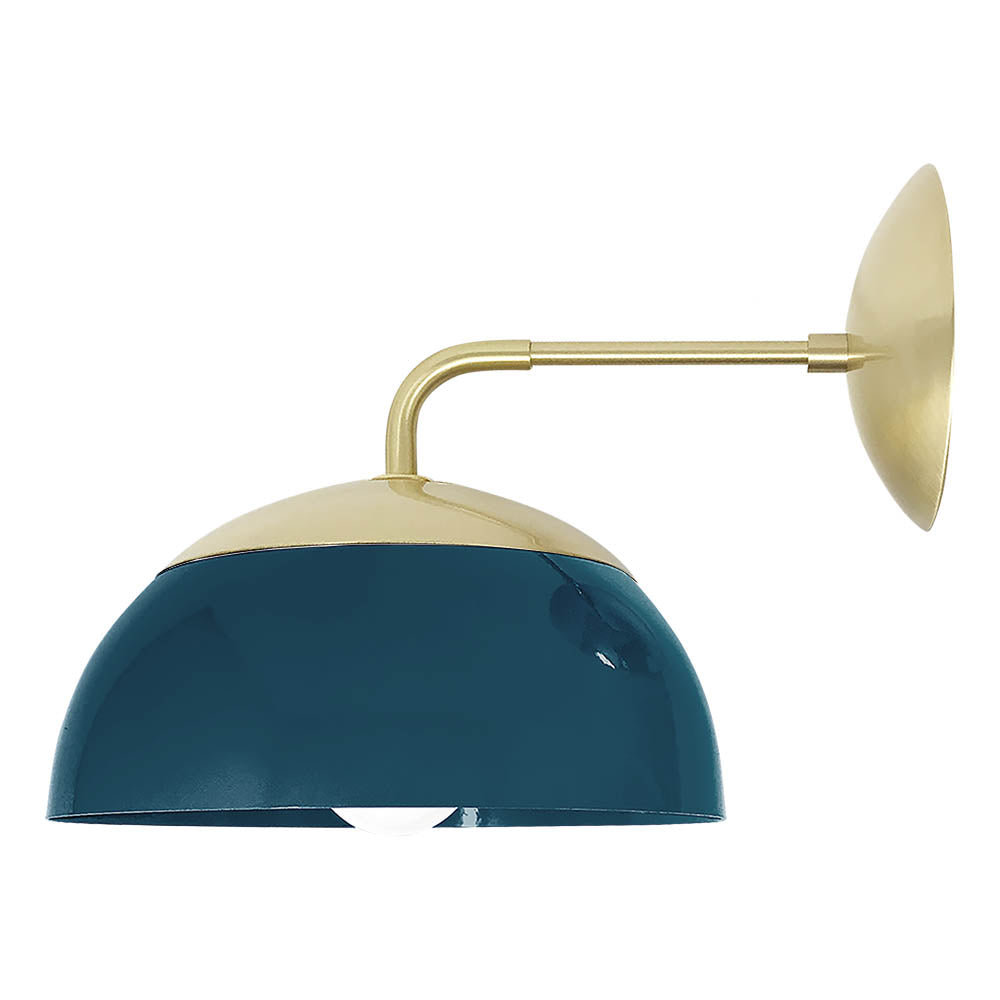 Brass and slate blue color Cadbury sconce 8" Dutton Brown lighting