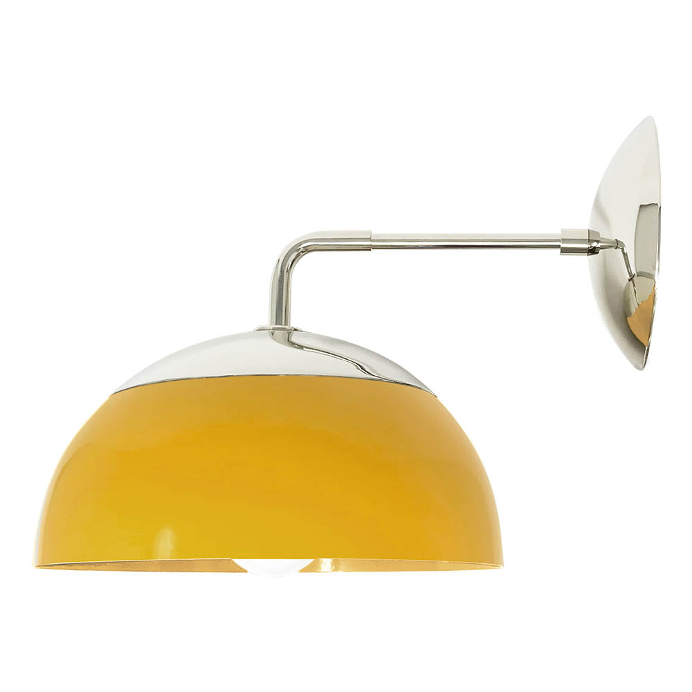 Nickel and ochre color Cadbury sconce 8" Dutton Brown lighting