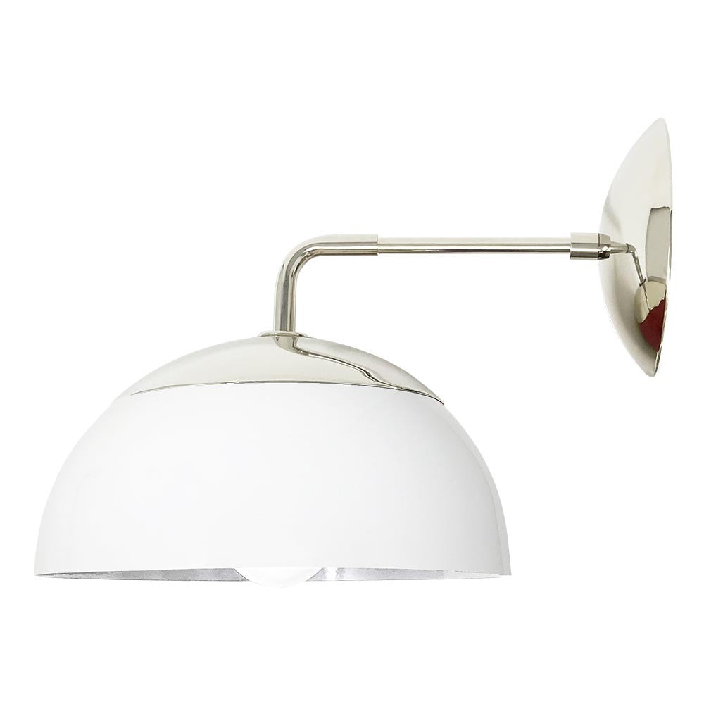 Nickel and white color Cadbury sconce 8" Dutton Brown lighting