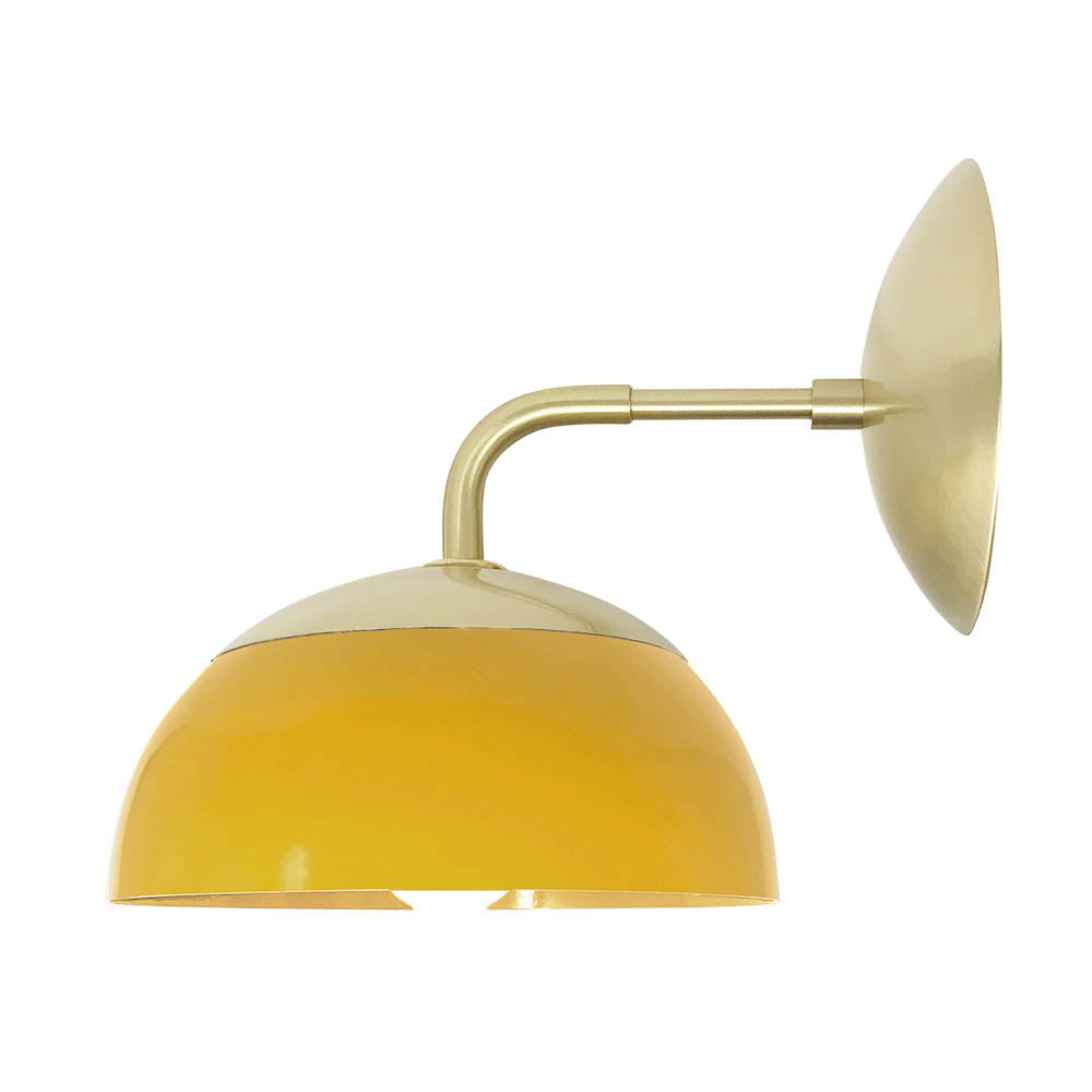 Brass and ochre color Cadbury sconce 8" Dutton Brown lighting