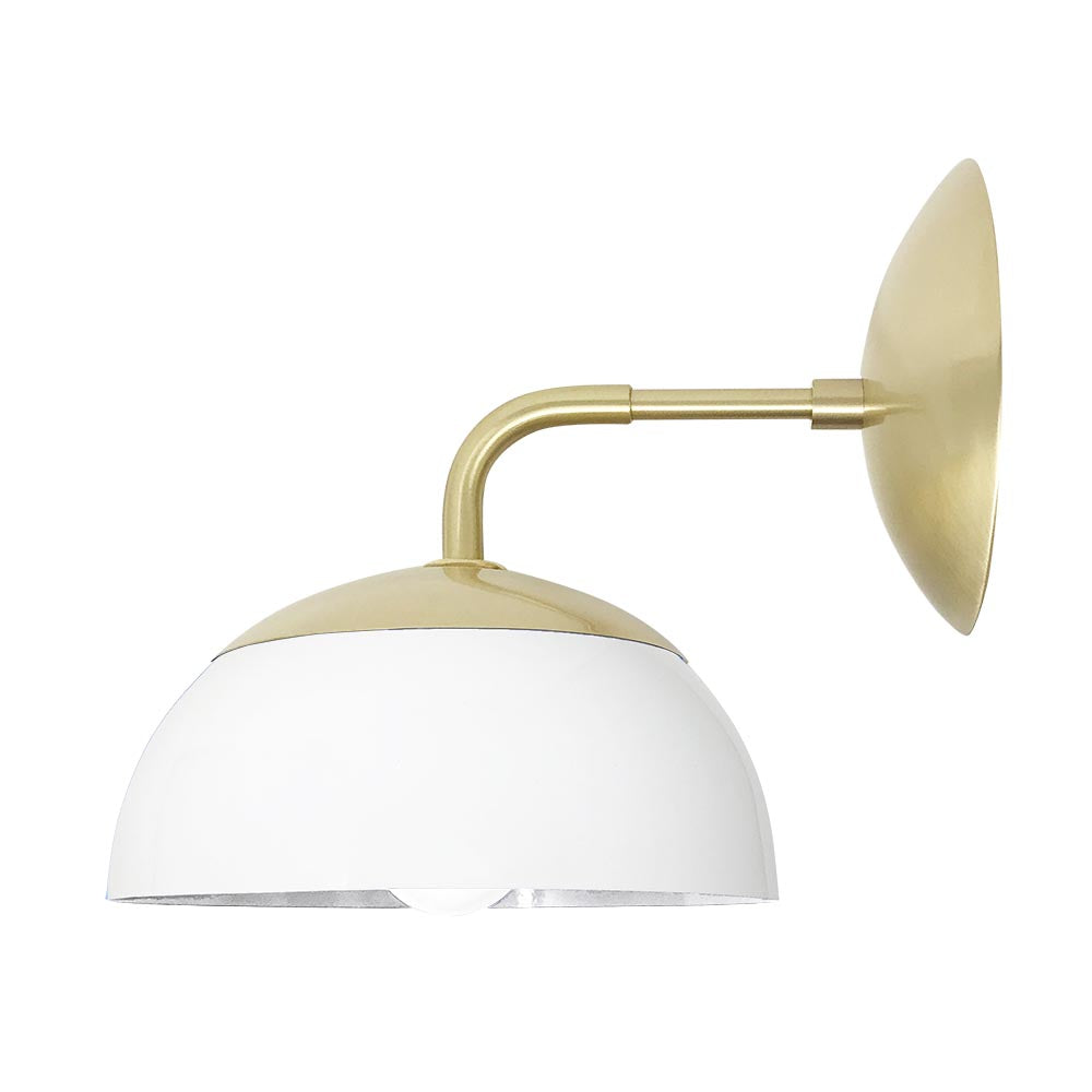 Brass and white color Cadbury sconce 8" Dutton Brown lighting