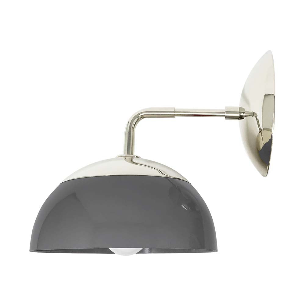 Nickel and charcoal color Cadbury sconce 8" Dutton Brown lighting