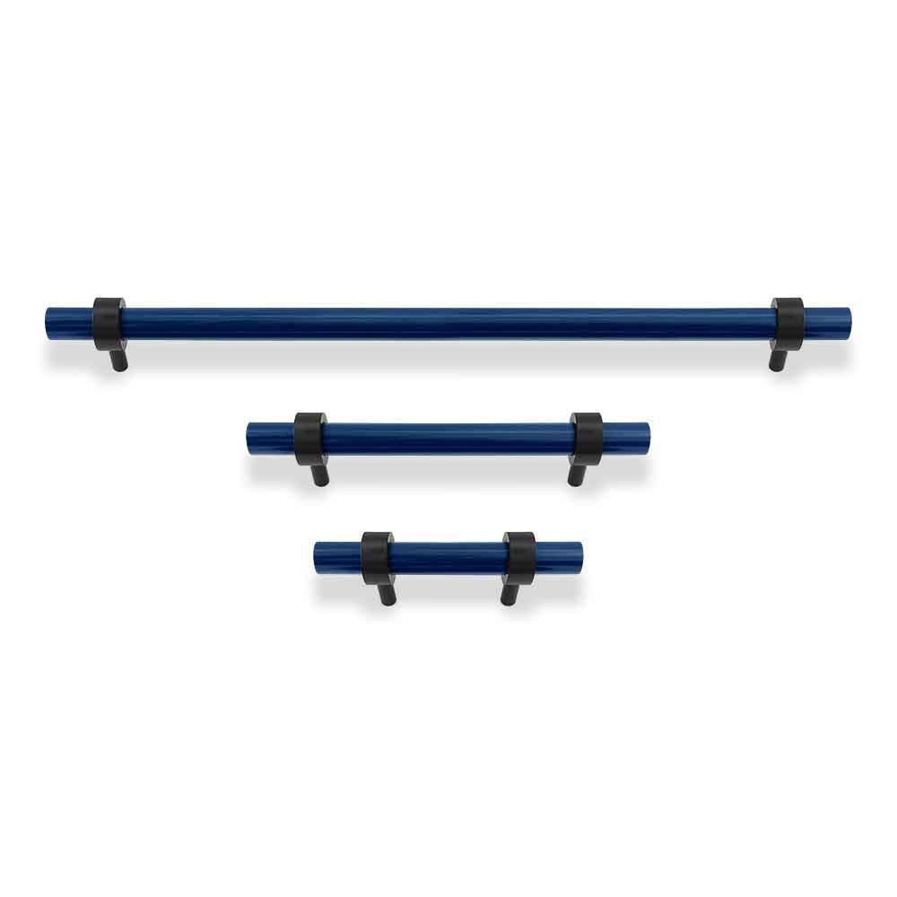 Black and cobalt color Caliber pull Dutton Brown hardware