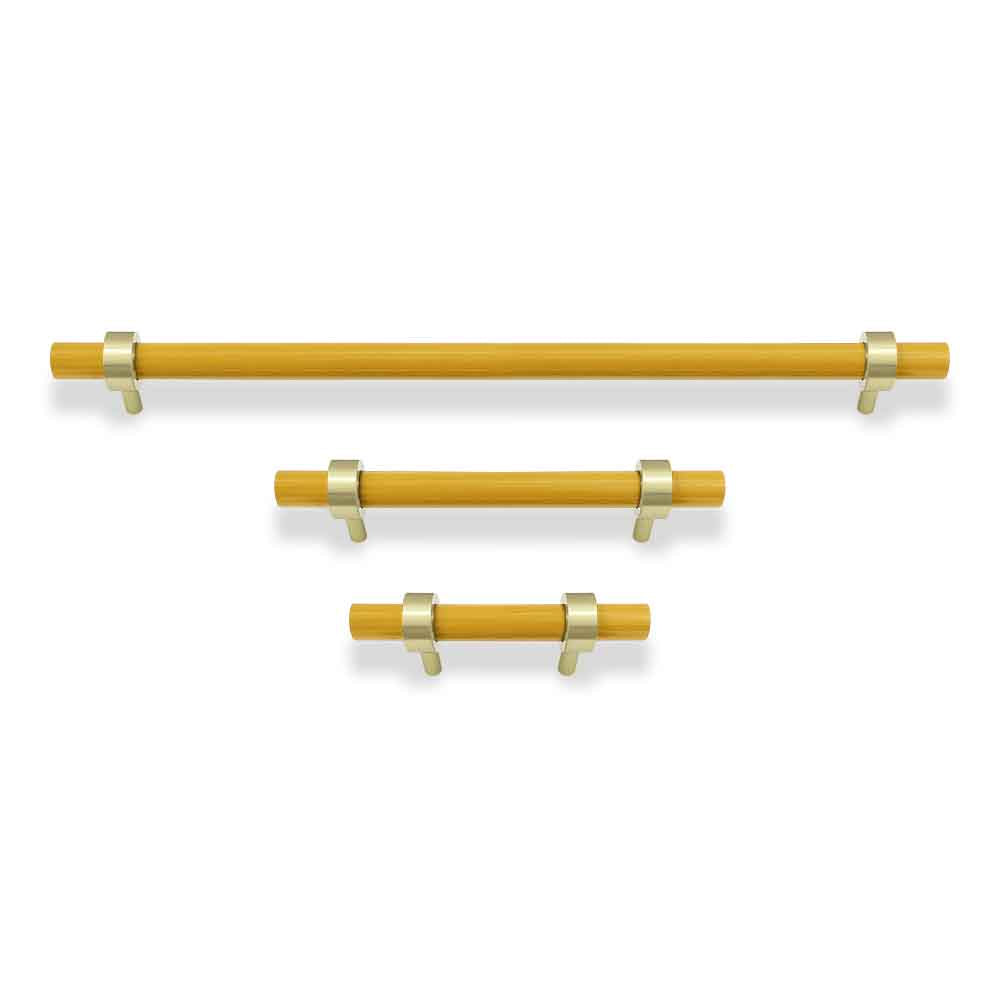 Brass and ochre color Caliber pull Dutton Brown hardware