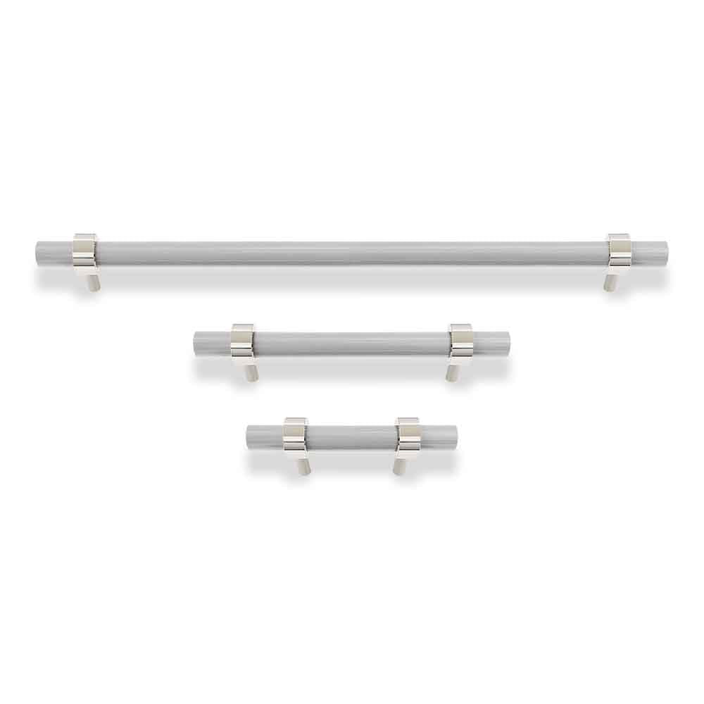 Nickel and chalk color Caliber pull Dutton Brown hardware