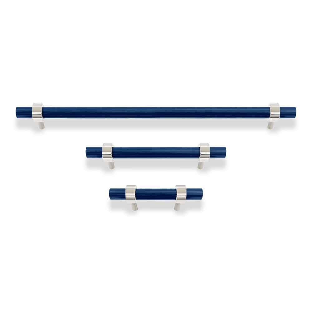 Nickel and cobalt color Caliber pull Dutton Brown hardware