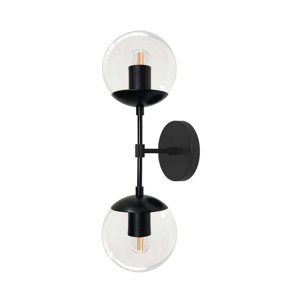 Black Cap Double sconce 6" Dutton Brown lighting