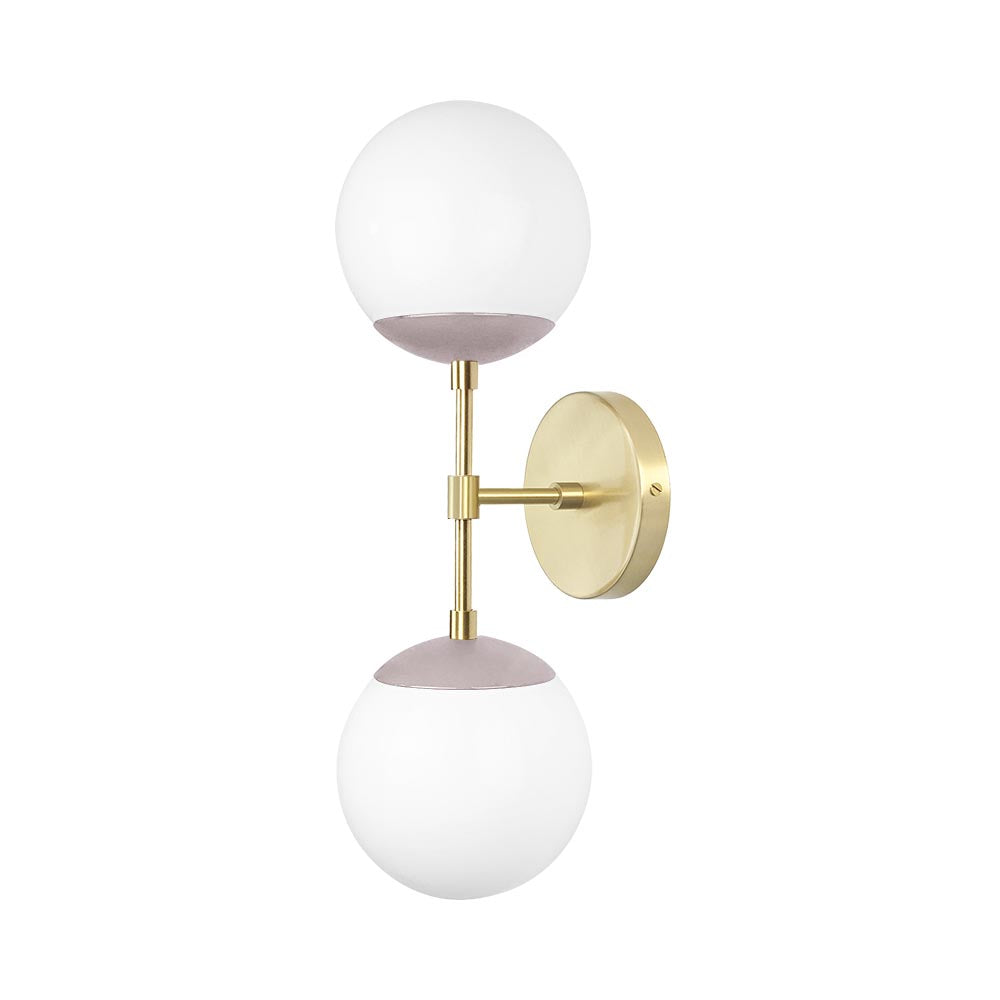 Brass and barely color Cap Double sconce 6" Dutton Brown lighting