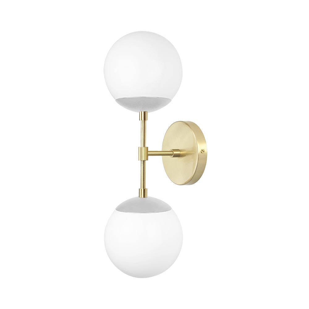 Brass and chalk color Cap Double sconce 6" Dutton Brown lighting