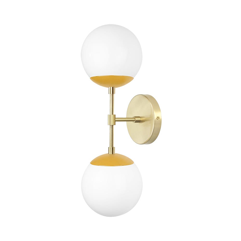 Brass and ochre color Cap Double sconce 6" Dutton Brown lighting