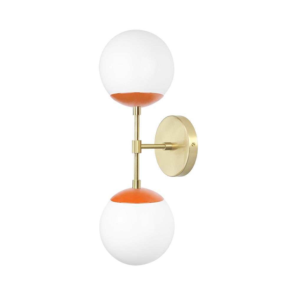 Brass and orange color Cap Double sconce 6" Dutton Brown lighting