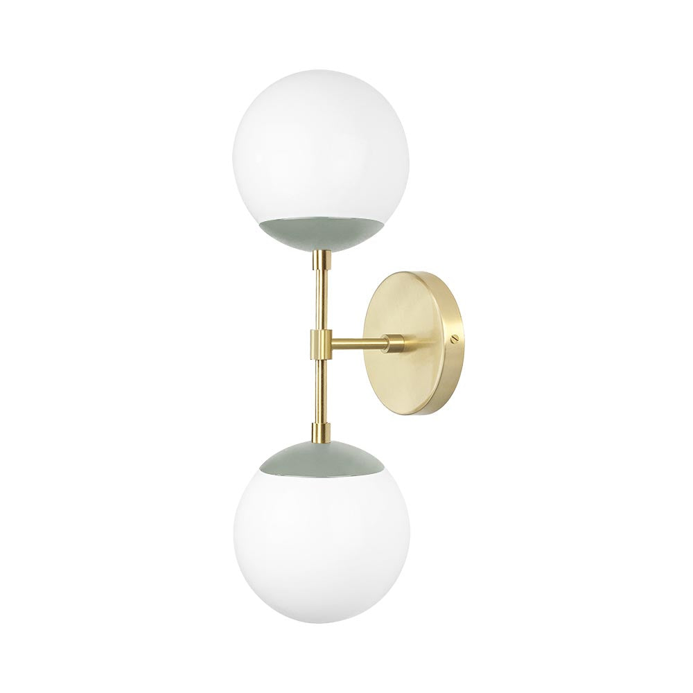 Brass and spa color Cap Double sconce 6" Dutton Brown lighting