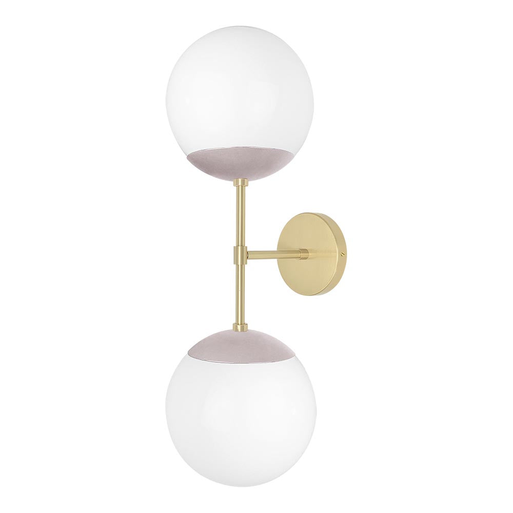 Brass and barely color Cap Double sconce 8" Dutton Brown lighting