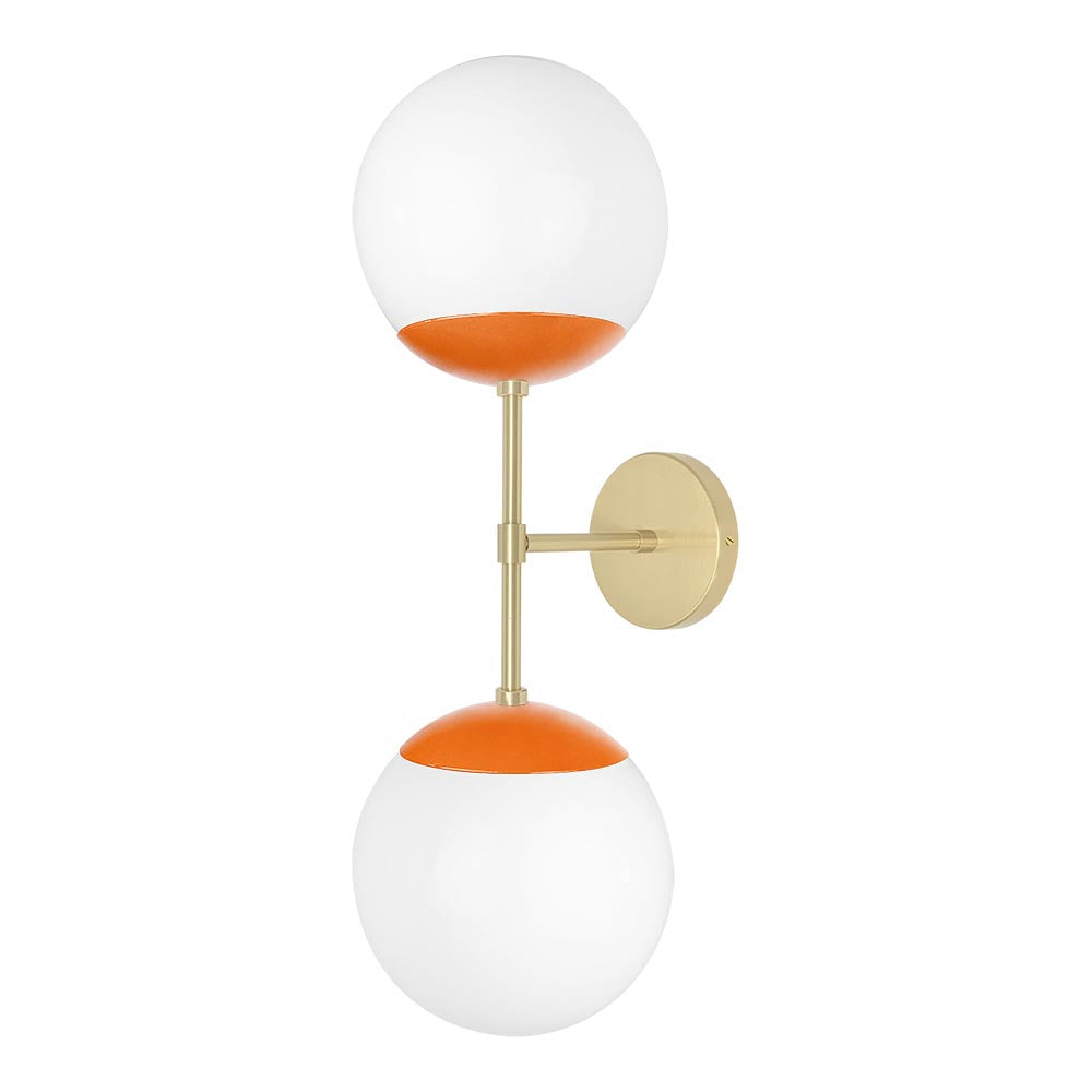 Brass and orange color Cap Double sconce 8" Dutton Brown lighting