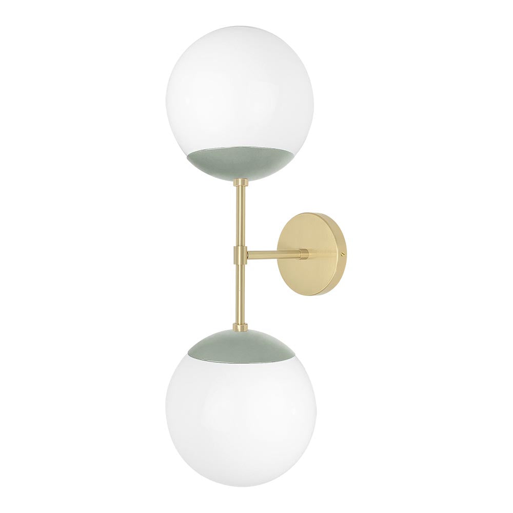 Brass and spa color Cap Double sconce 8" Dutton Brown lighting