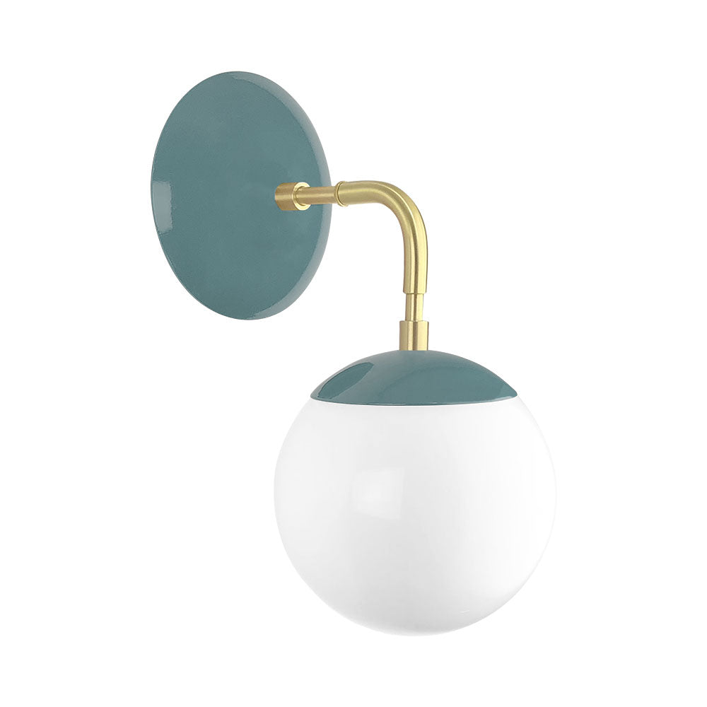 Brass and lagoon color Cap sconce 6" Dutton Brown lighting