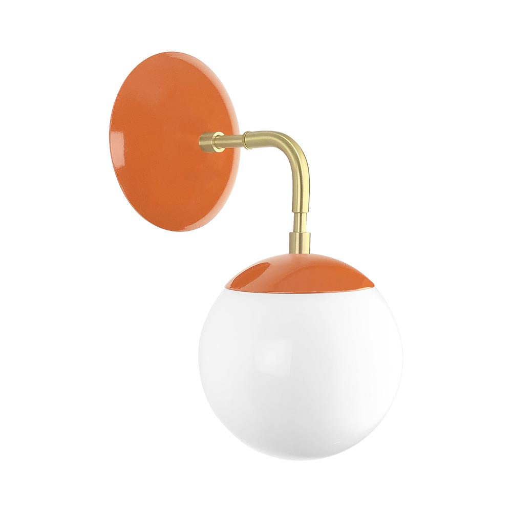 Brass and orange color Cap sconce 6" Dutton Brown lighting