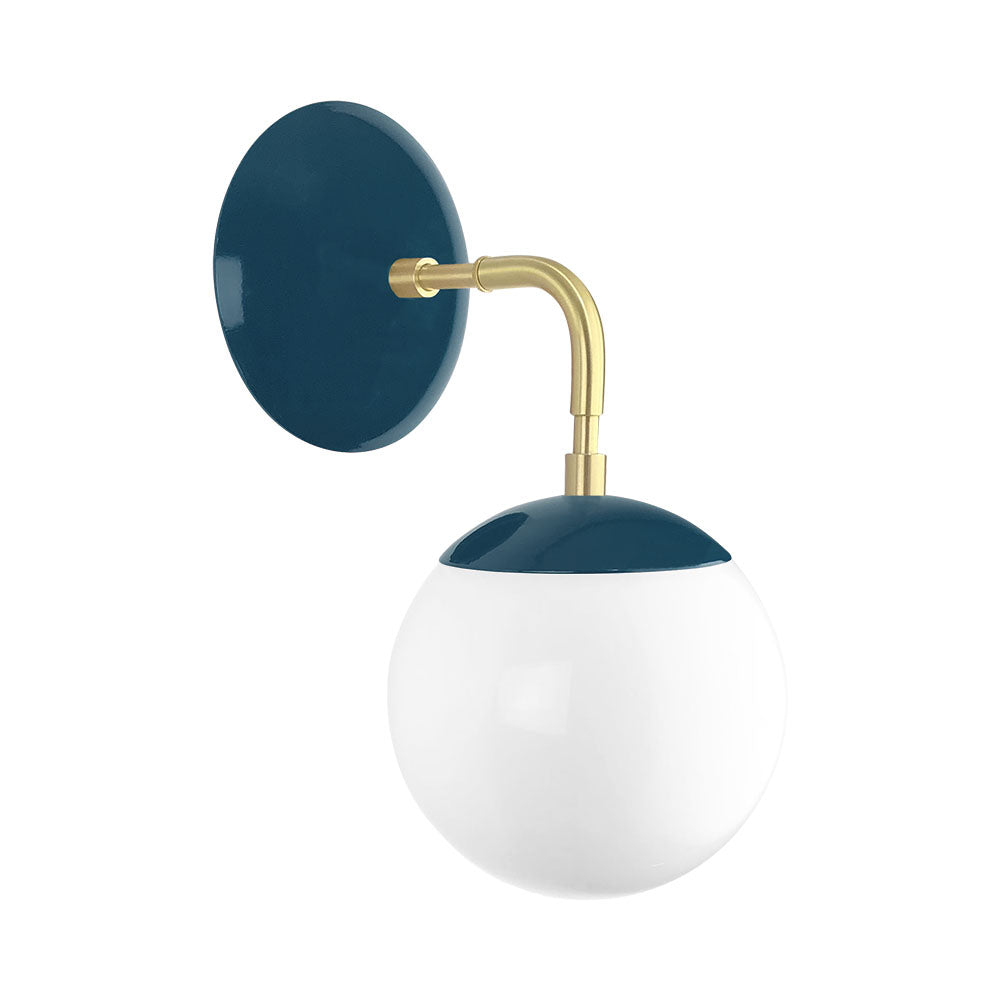 Brass and slate blue color Cap sconce 6" Dutton Brown lighting