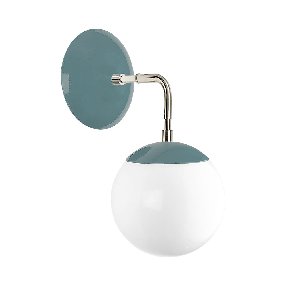Nickel and python green color Cap sconce 6" Dutton Brown lighting