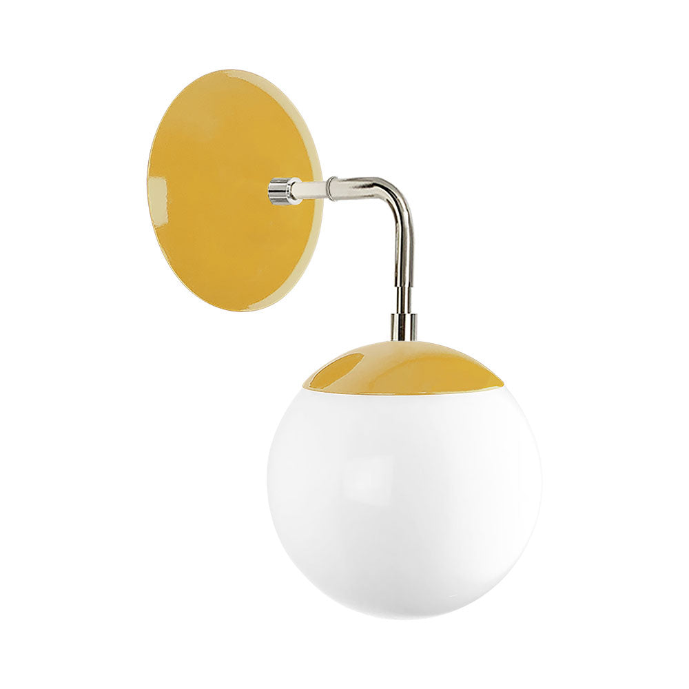 Nickel and ochre color Cap sconce 6" Dutton Brown lighting